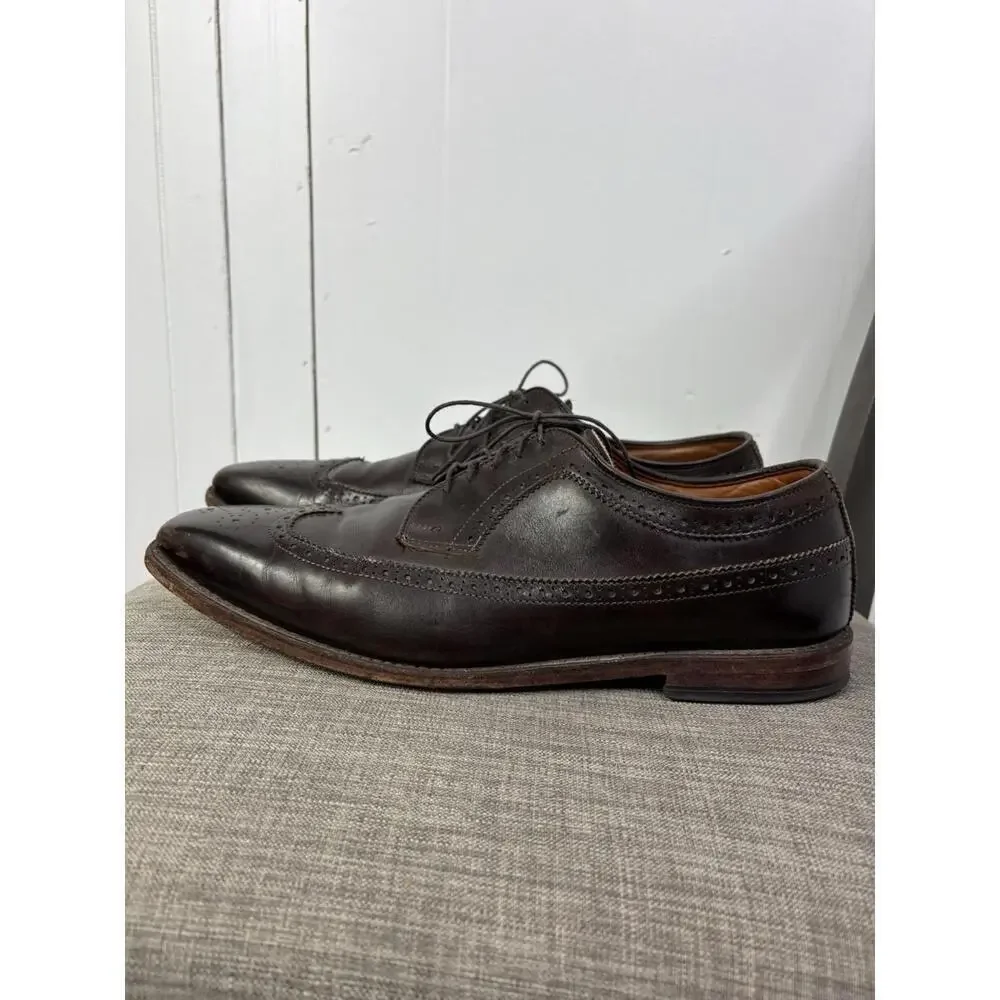 Allen Edmonds Shoes Mens 12 Larchmont Wingtip Dress Career Dark Chocolate
